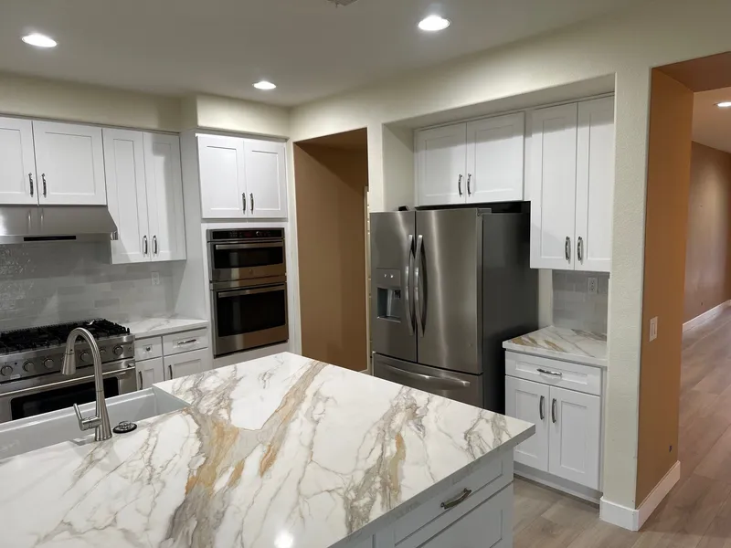 Custom kitchen remodel with cabinet-grade plywood and Blum hardware in Menifee CA home